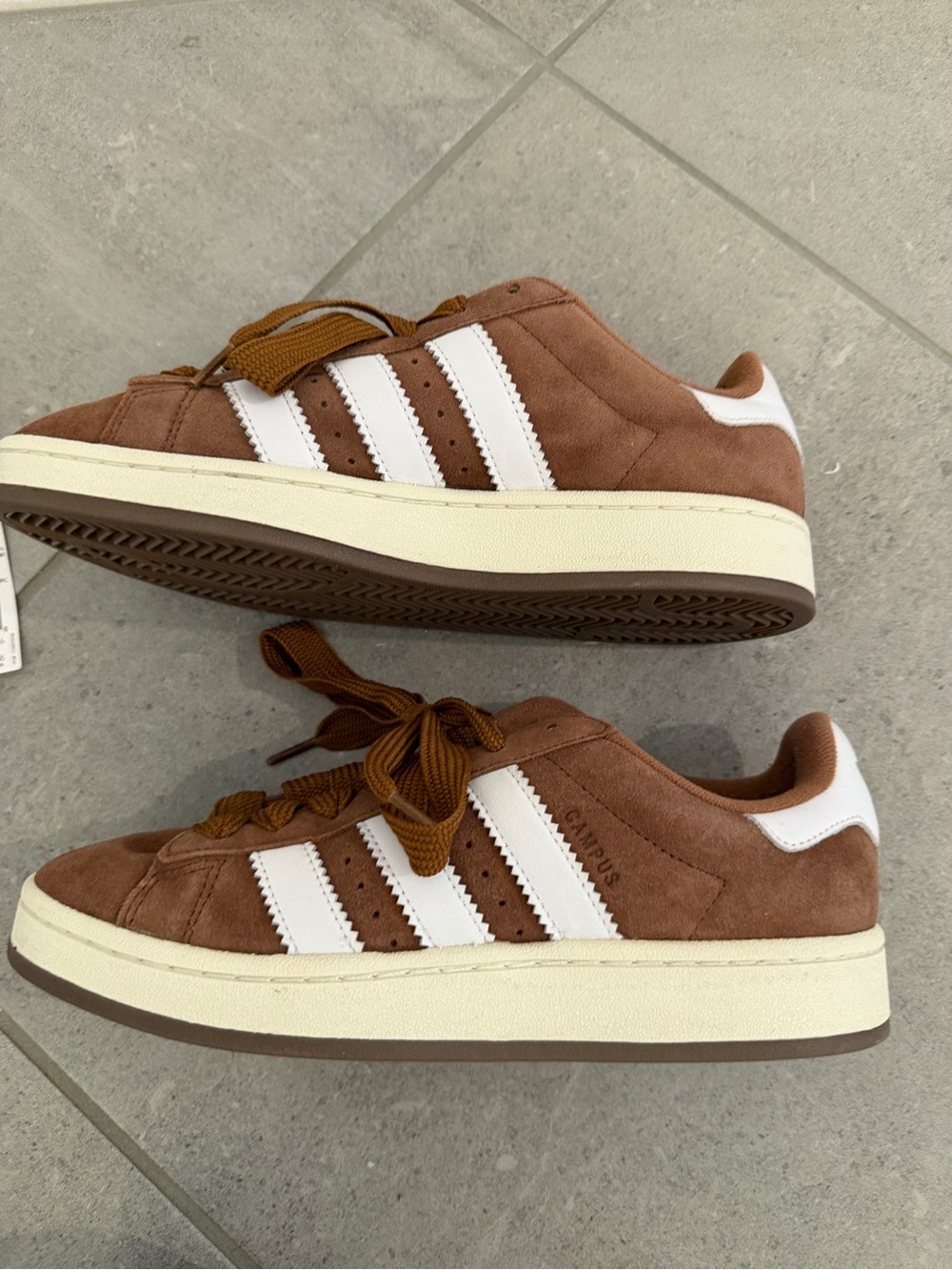 adidas Men's Suede Low-Top Sneakers in Brown and White